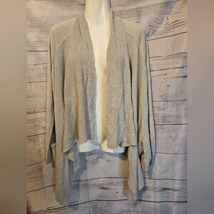 Vince Open Front Drape Cardigan Neutral Beige Lightweight Knit Cashmere Blend M